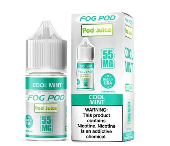 Cool Mint Pod Juice x Fog Pod Salts 30mL 55mg with packaging