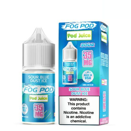 Sour Blue Dust Ice Pod Juice x Fog Pod Salts 30mL 35mg with packaging