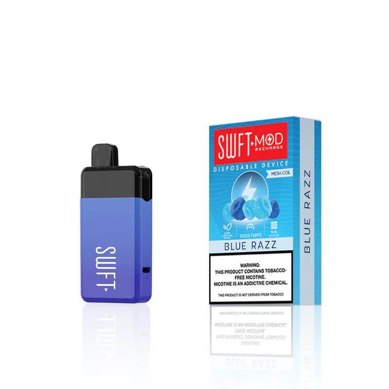 SWFT Mod 5K Puff Disposable Blue Razz with packaging