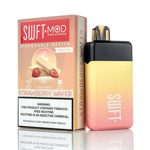 SWFT Mod 5K Puff Disposable Strawberry Wafer with packaging