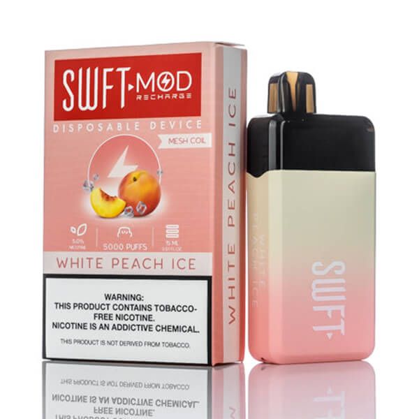 SWFT Mod 5K Puff Disposable White Peach Ice with packaging