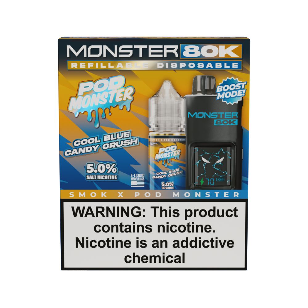 SMOK Monster 80K Pod System + Pod Monster Salts 30mL Collab Bundle SMOK Monster 80K Pod System + Pod Monster Salts 30mL Collab Bundle