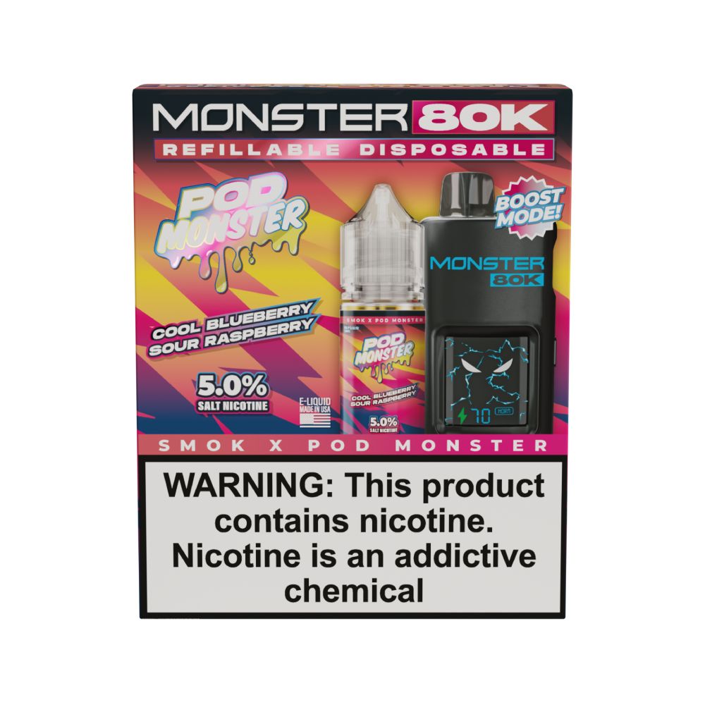 SMOK Monster 80K Pod System + Pod Monster Salts 30mL Collab Bundle