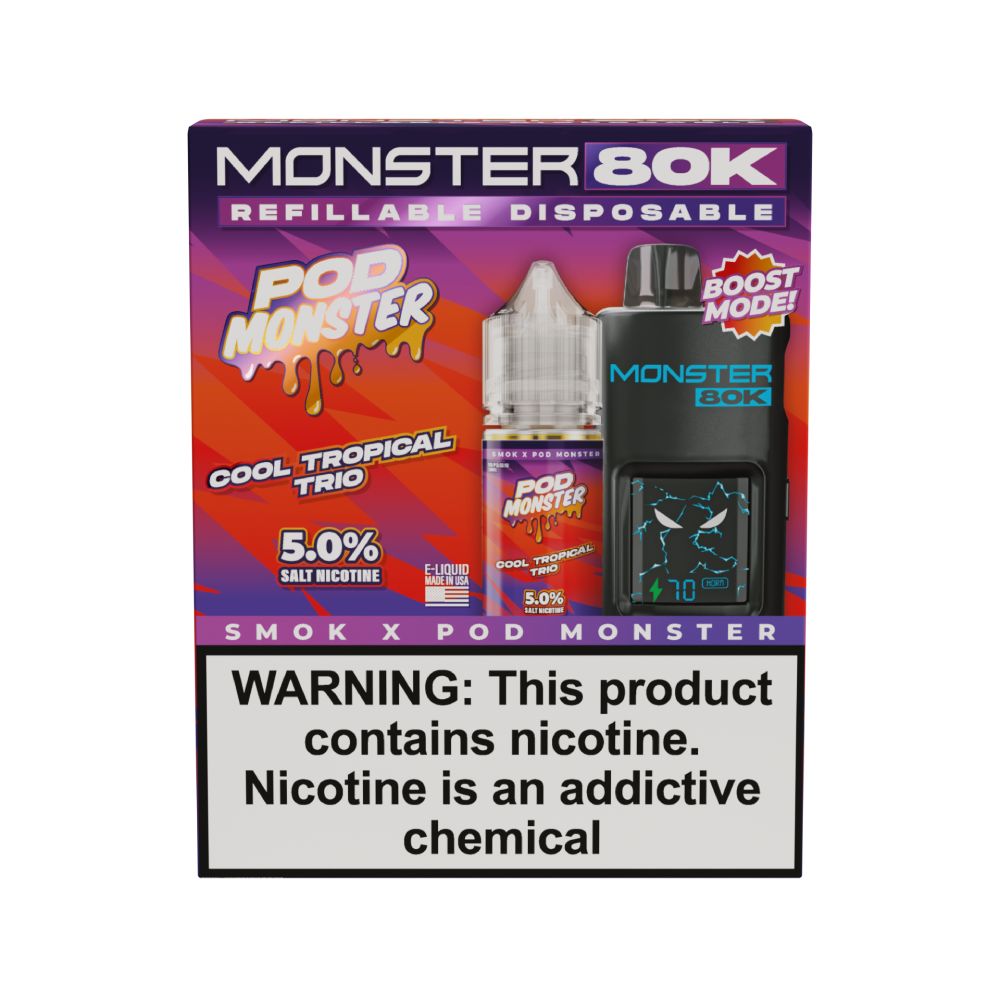 SMOK Monster 80K Pod System + Pod Monster Salts 30mL Collab Bundle