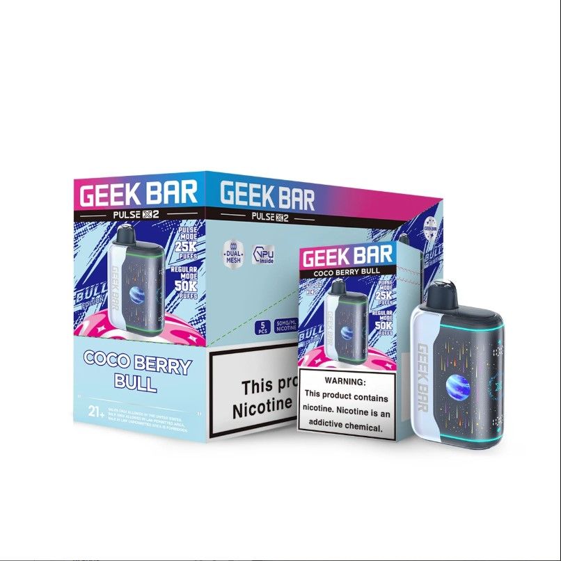 Geek Bar Pulse X2 50K Disposable Coco Berry Bull with Packaging
