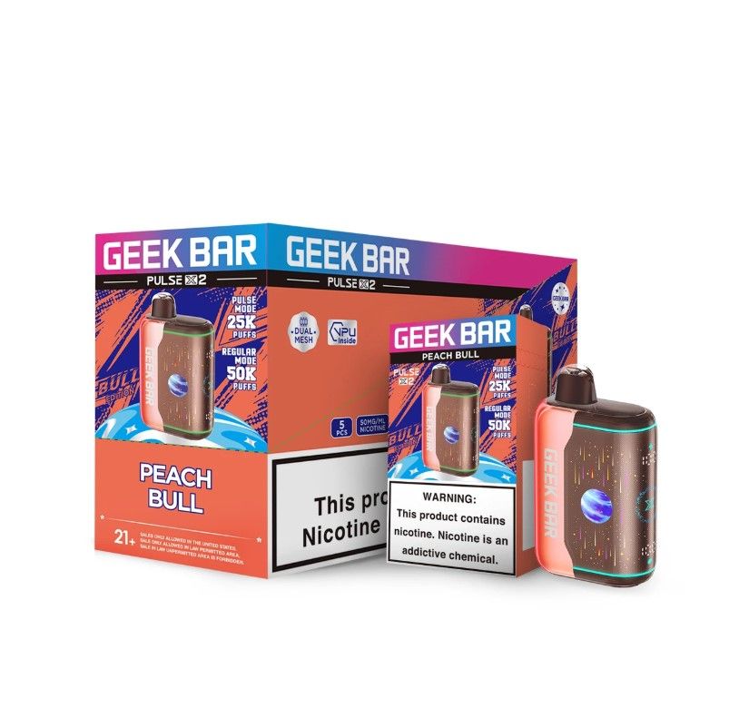 Geek Bar Pulse X2 50K Disposable Peach Bull with Packaging