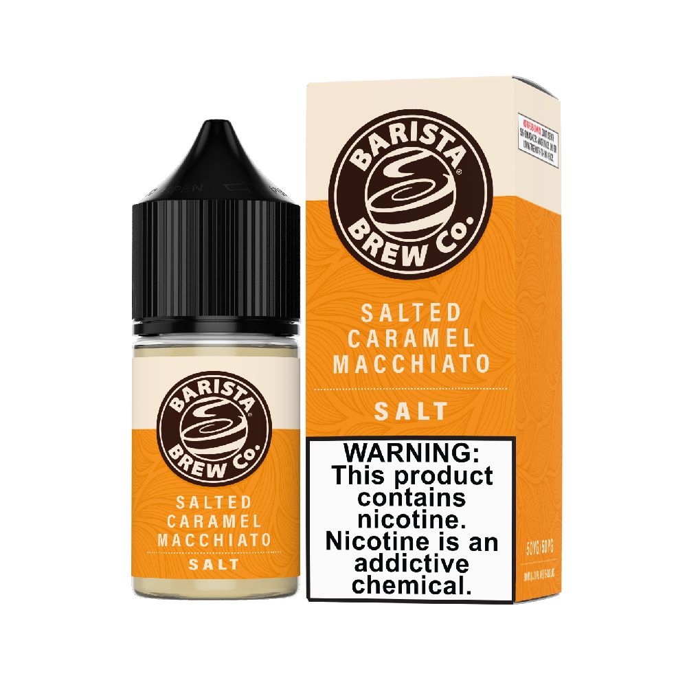 Salted Caramel Macchiato Barista Brew Salts 30mL 30mg with packaging