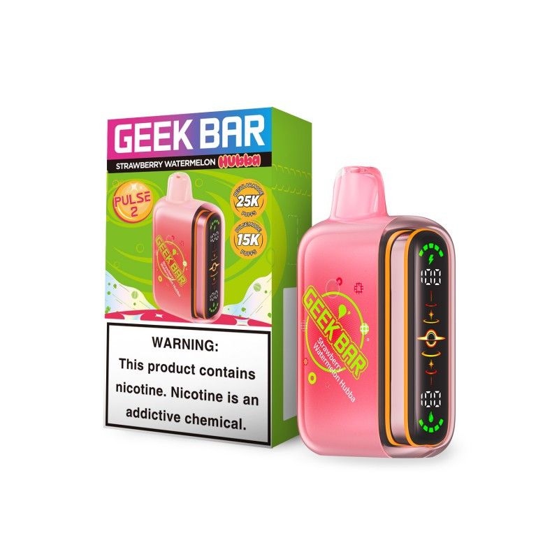 Geek Bar Pulse 2 25K Disposable Hubba Edt. Strawberry Watermelon with packaging