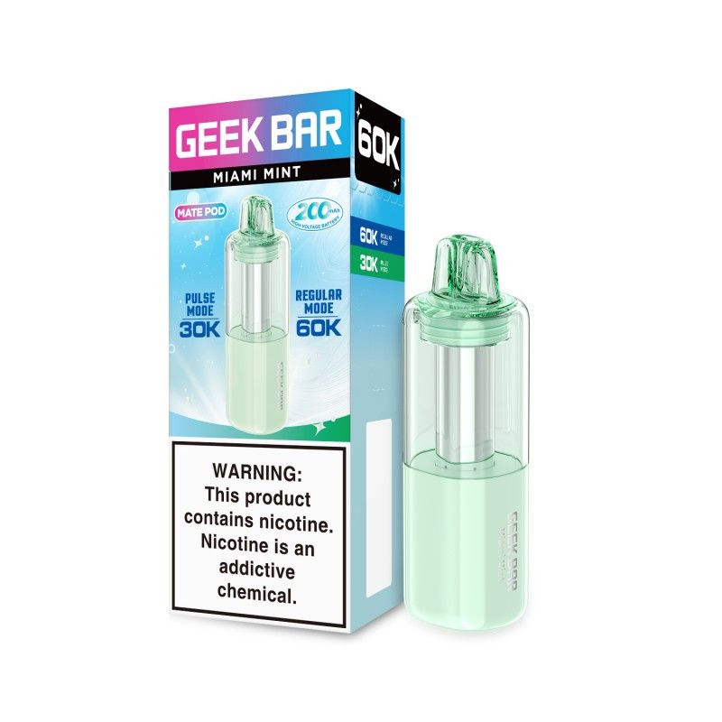 Geek Bar Mate Pod 60K Disposable Miami Mint with packaging