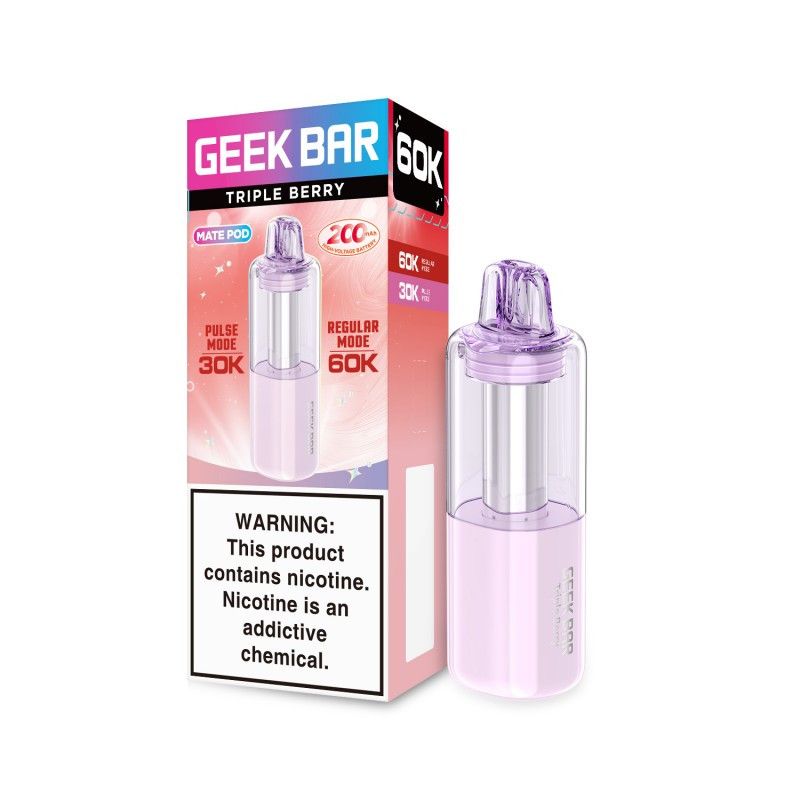 Geek Bar Mate Pod 60K Disposable Triple Berry with packaging