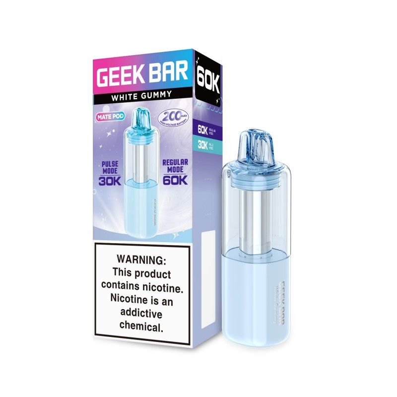 Geek Bar Mate Pod 60K Disposable White Gummy with packaging