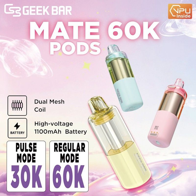 Geek Bar Mate Pod 60K Disposable Group image with specifications