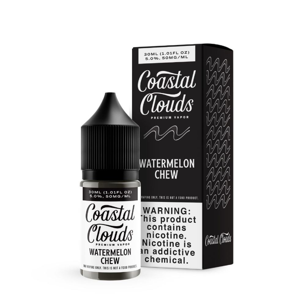 Coastal Clouds Watermelon Chew Salts 30mL with packaging