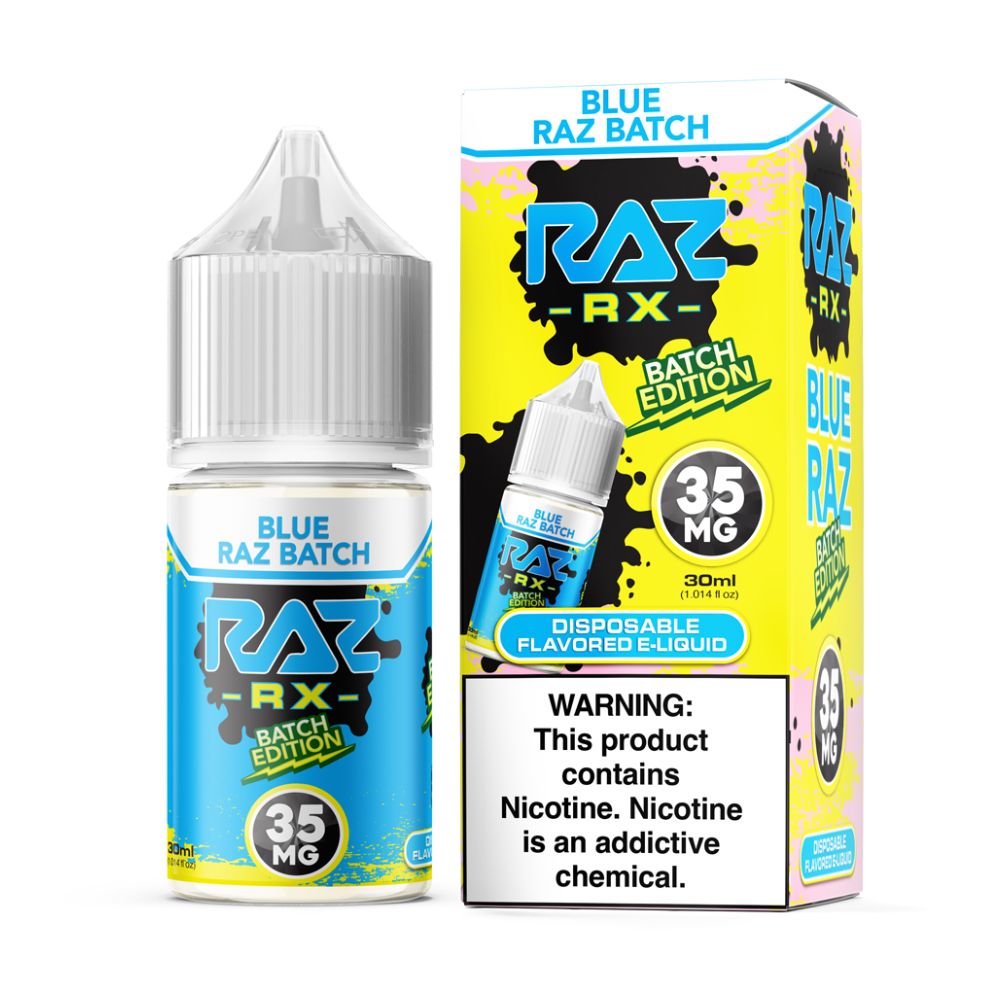 Blue Raz Batch Pod Juice x RAZ Salts 30ml Batch Edt. 35mg with packaging