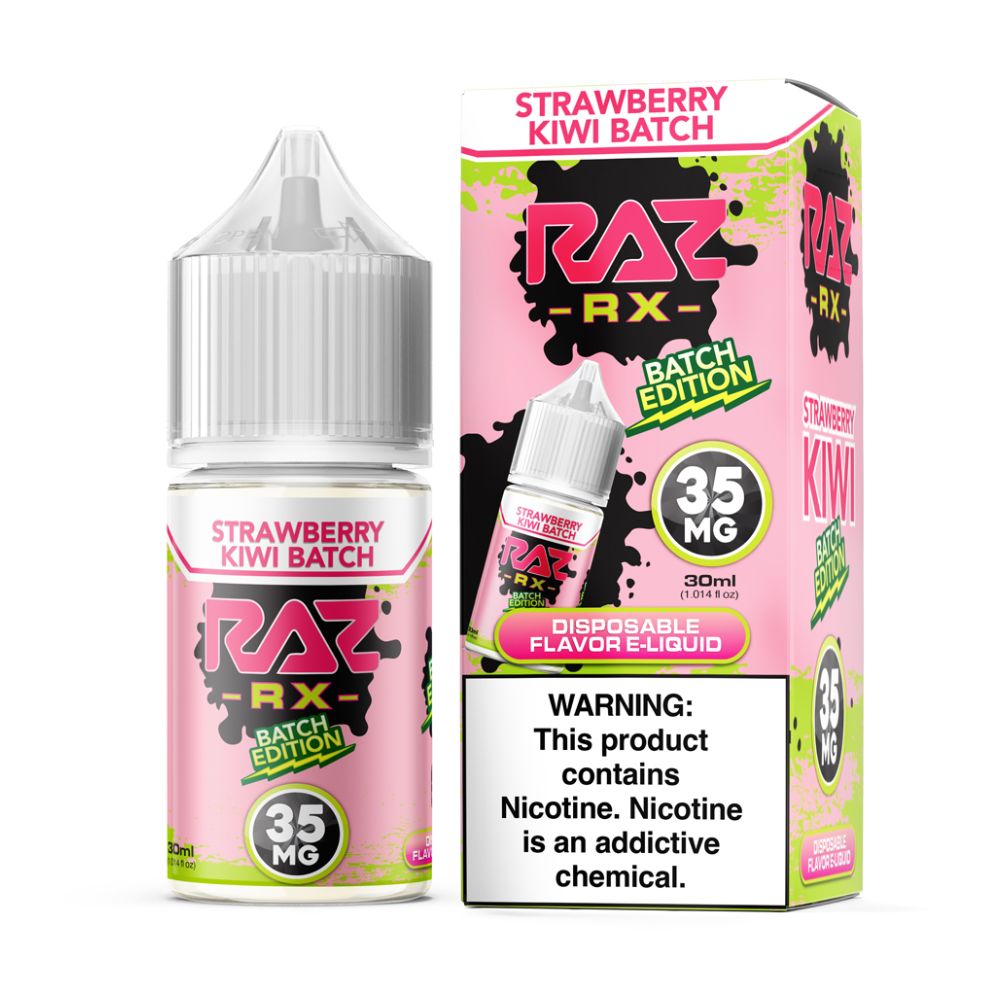 Strawberry Kiwi Batch Pod Juice x RAZ Salts 30ml Batch Edt. 35mg with packaging