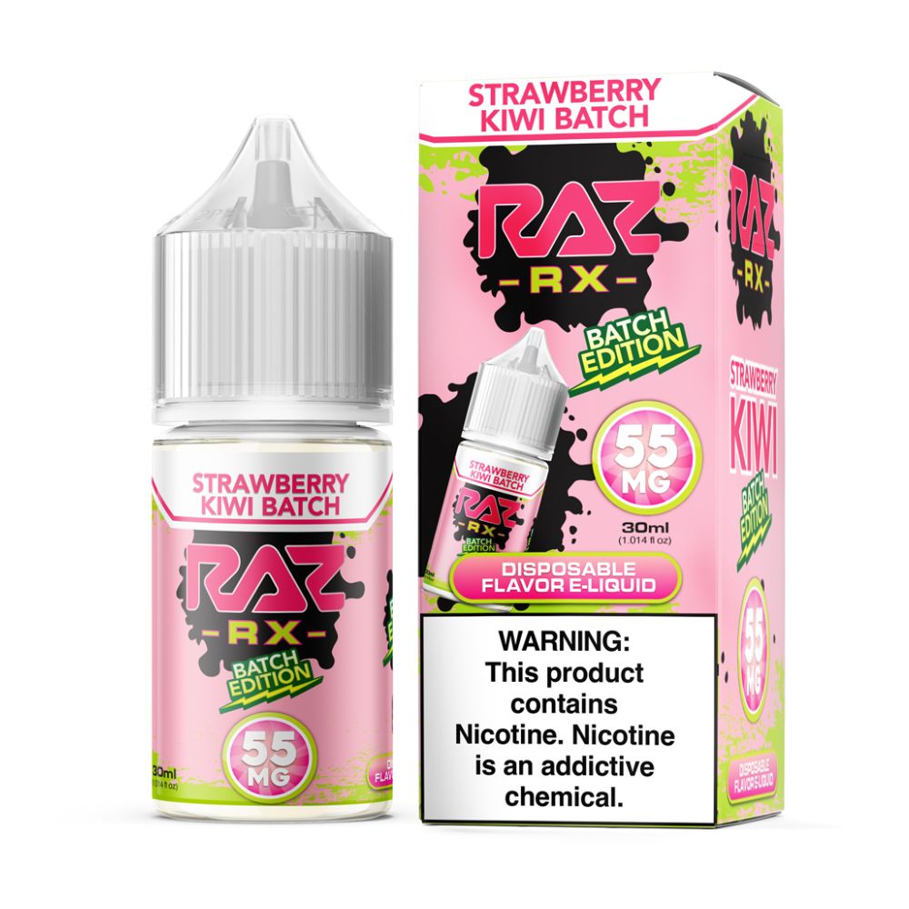Strawberry Kiwi Batch Pod Juice x RAZ Salts 30ml Batch Edt. 55mg with packaging