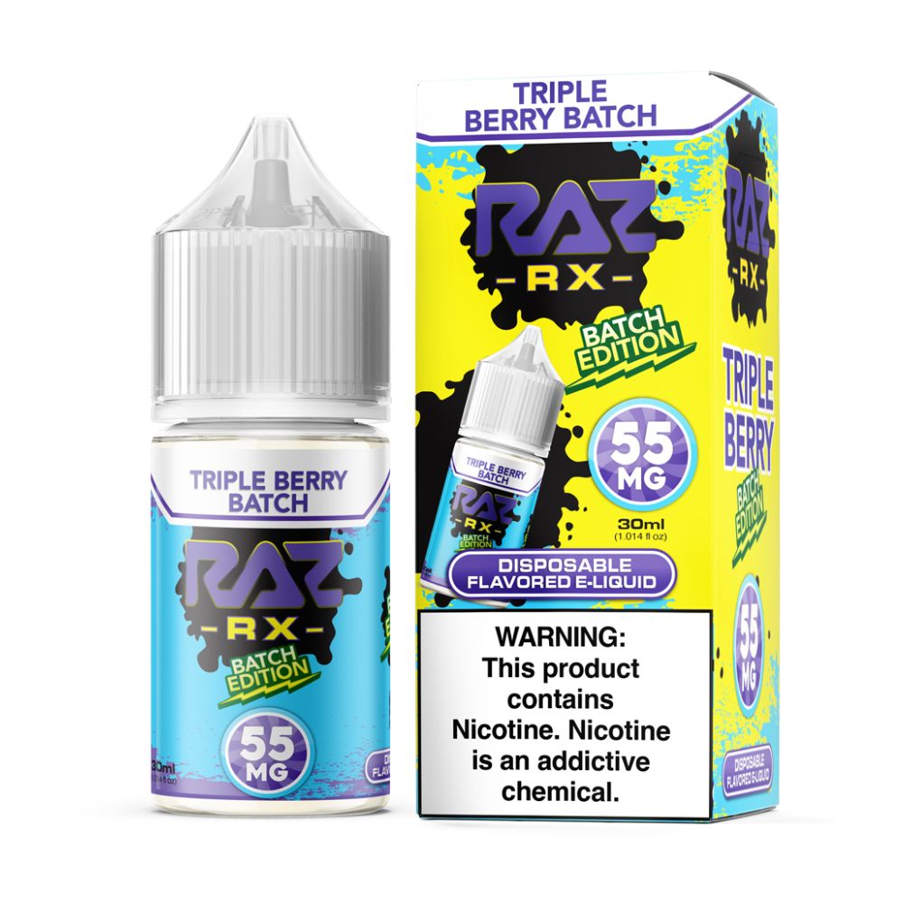 Triple Berry Batch Pod Juice x RAZ Salts 30ml Batch Edt. 55mg with packaging