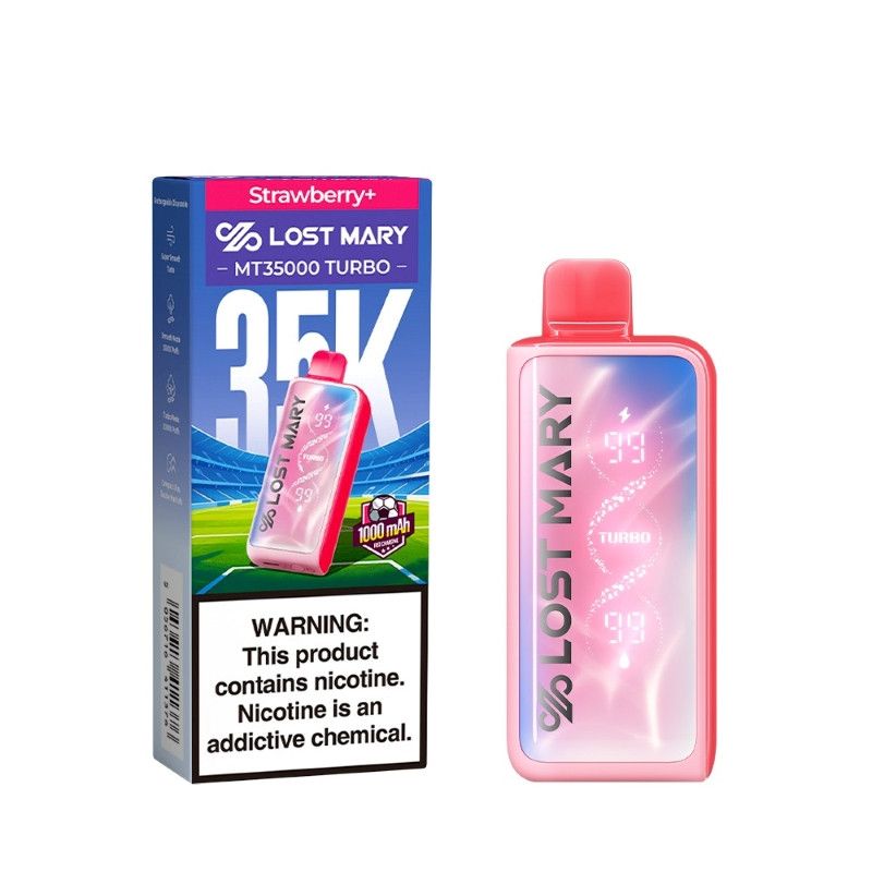 Lost Mary MT15000 Turbo Disposable World Cup - Strawberry+ with packaging