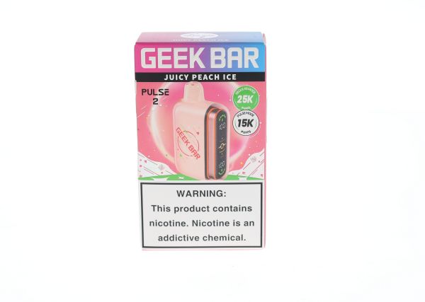 Geek Bar Pulse 2 25K Hubba Edt. Disposable Juicy Peach Ice packaging