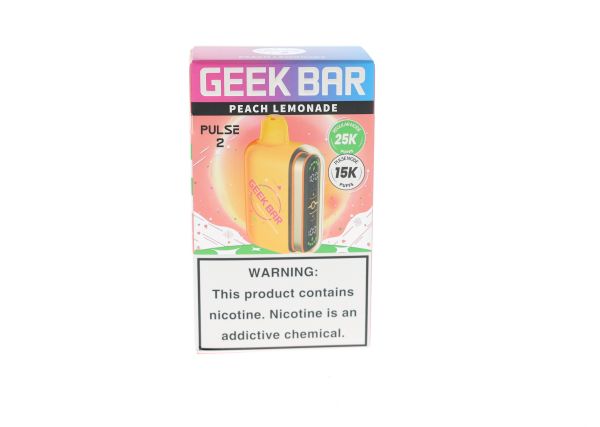 Geek Bar Pulse 2 25K Hubba Edt. Disposable Peach Lemonade packaging
