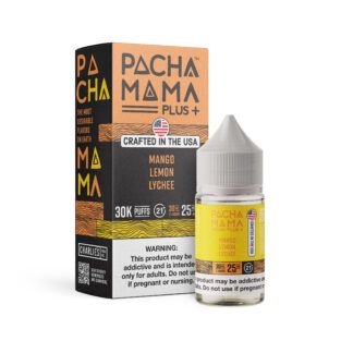 Mango Lemon Lychee Pachamama+ Nixodine Salts 30mL 25mg with packaging