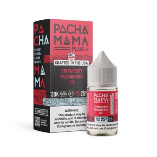 Strawberry Passionfruit Ice Pachamama+ Nixodine Salts 30mL 25mg with packaging