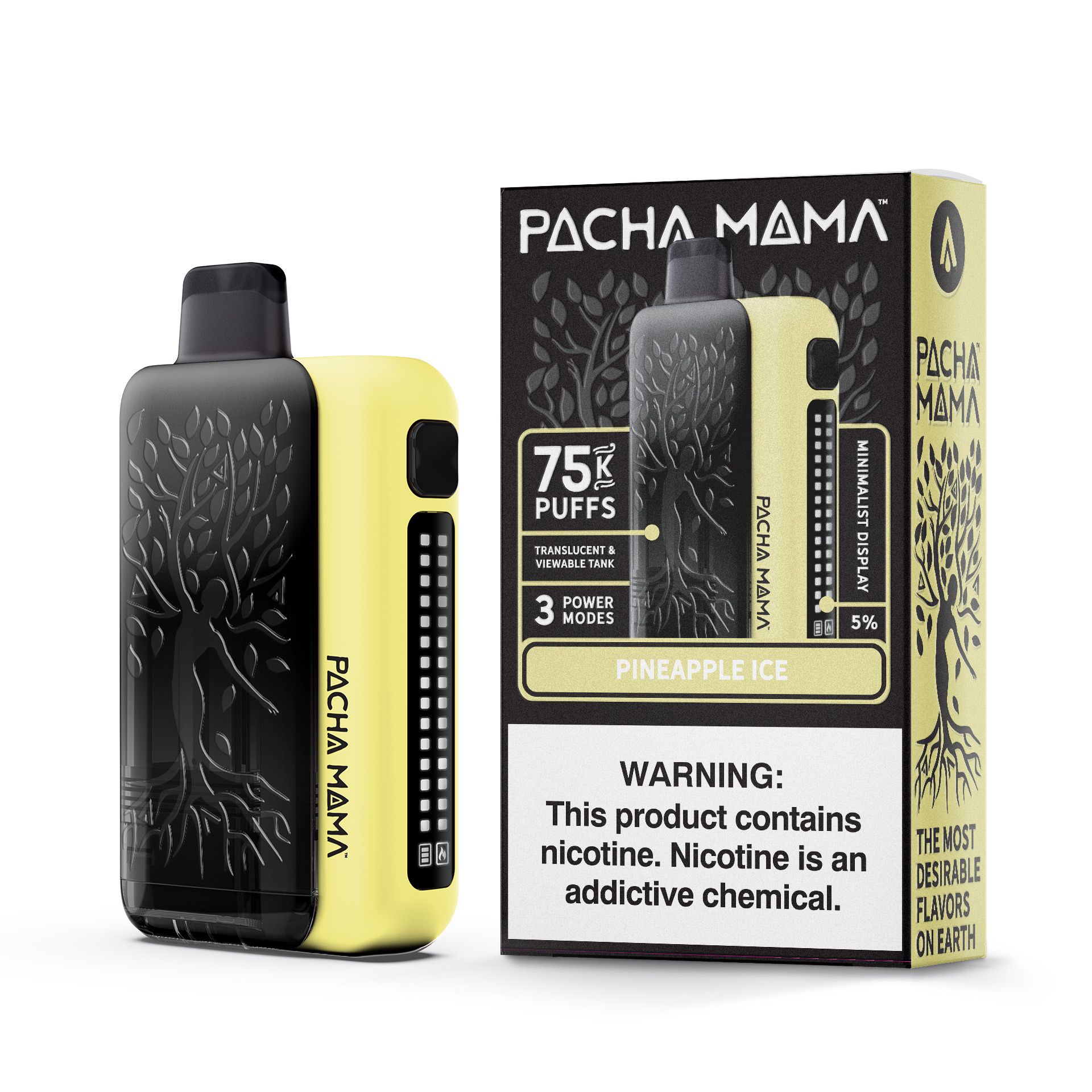 Pachamama 75K Puff Disposable Pineapple Ice with packaging