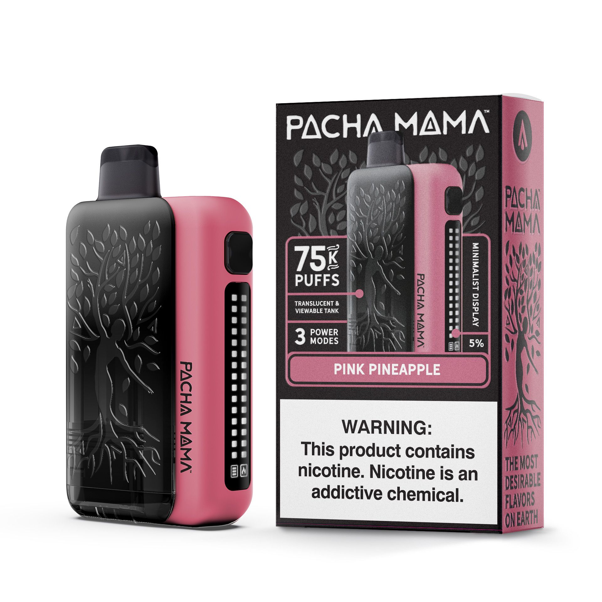 Pachamama 75K Puff Disposable Pink Pineapple with packaging