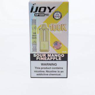 iJoy XP100K 100K Disposable Pod + 15mL Liq Salts Sour Mango Pineapple packaging