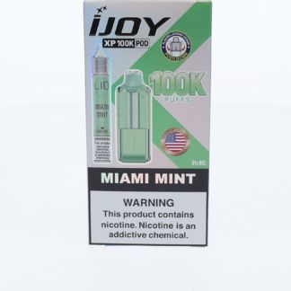 iJoy XP100K 100K Disposable Pod + 15mL Liq Salts Miami Mint packaging