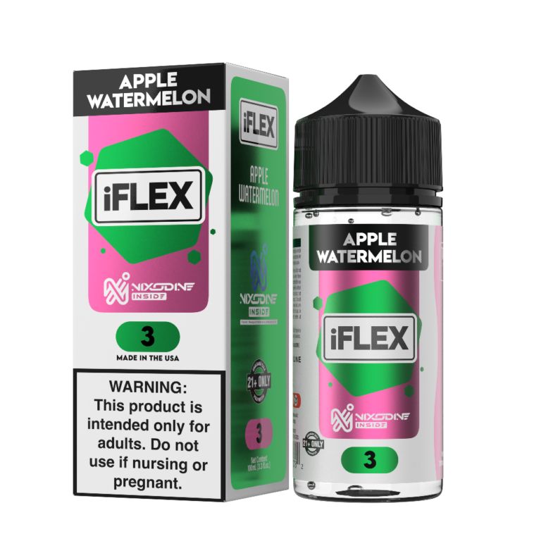 Apple Watermelon Juice Head iFlex Nixodine 100mL 3mg with packaging