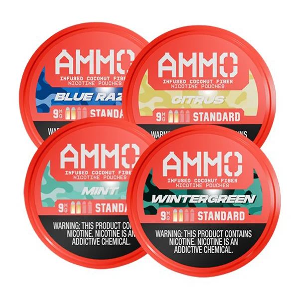 AMMO Nicotine Pouches (20ct Can) Group Photo