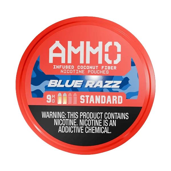 AMMO Nicotine Pouches (20ct Can) Blue Razz