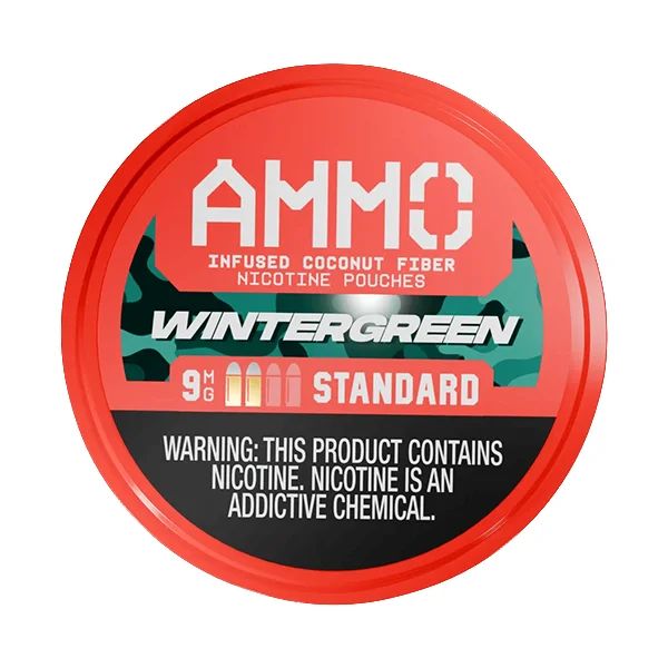 AMMO Nicotine Pouches (20ct Can) Wintergreen