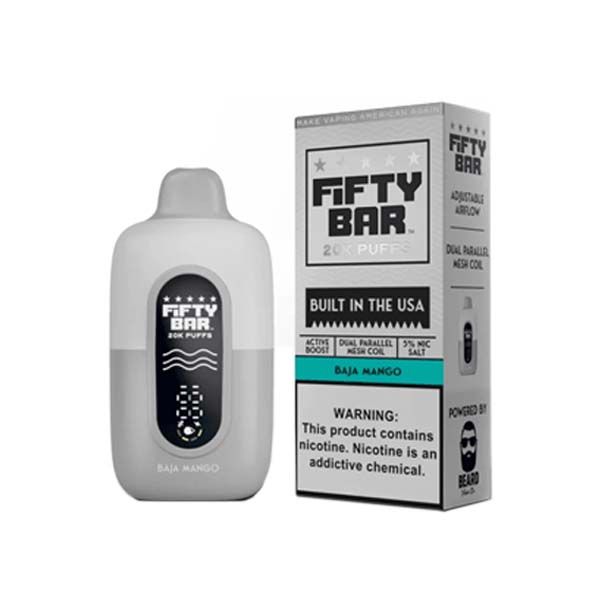Fifty Bar V2 20K Disposable Baja Mango with packaging