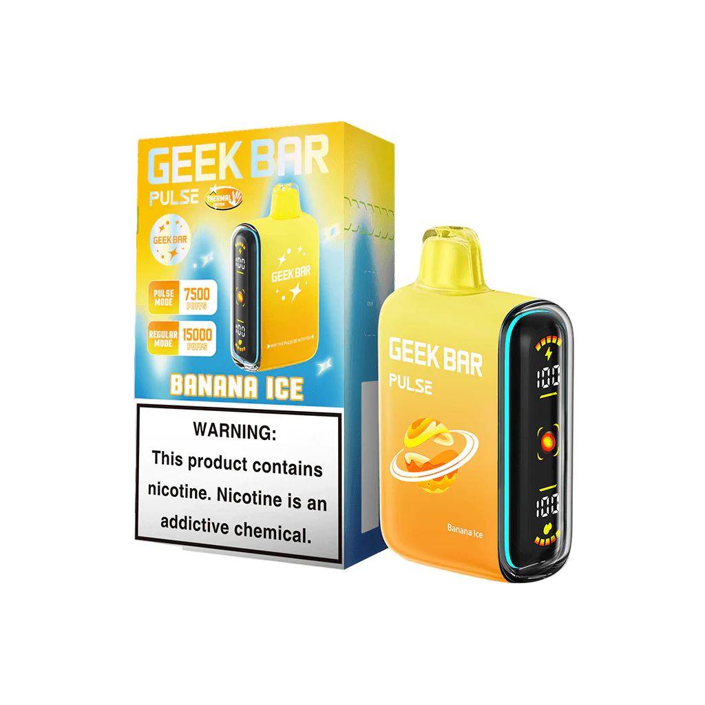 Geek Bar Pulse Disposable Banana Ice with packaging