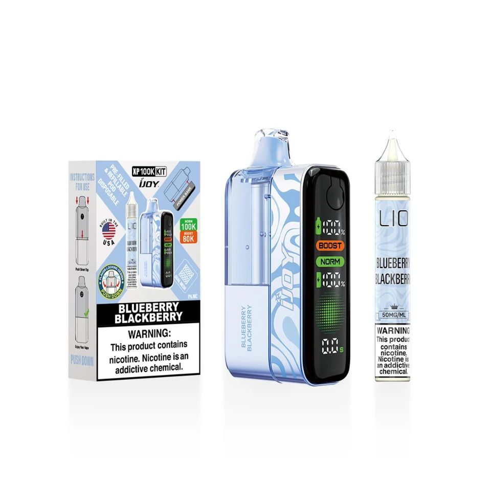 iJoy XP100K 100K Disposable + 15mL Liq Salts Blueberry Blackberry with packaging