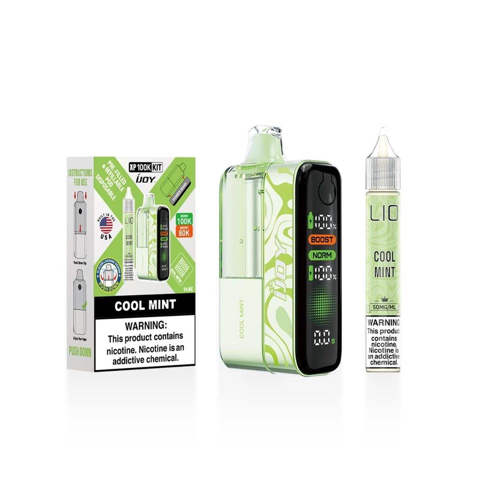 iJoy XP100K 100K Disposable + 15mL Liq Salts Cool Mint with packaging