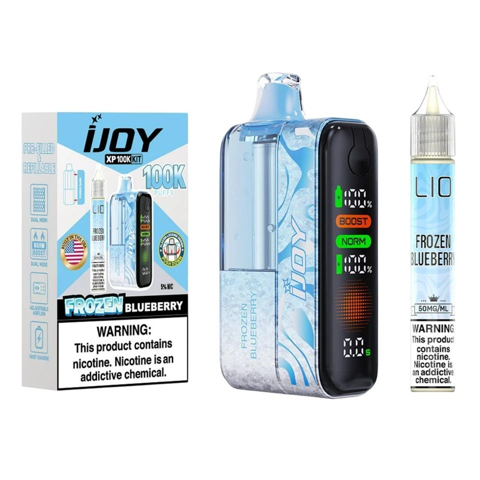 iJoy XP100K 100K Disposable + 15mL Liq Salts Frozen Blueberry with packaging