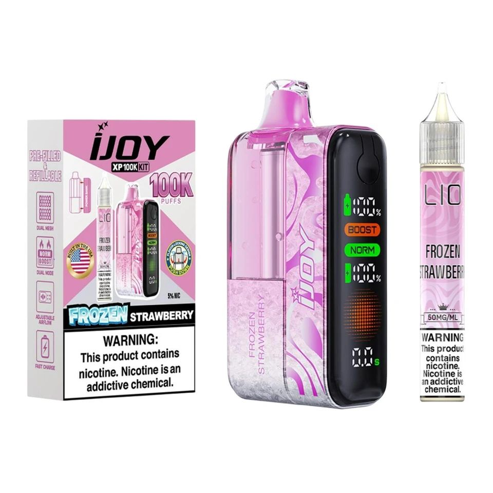 iJoy XP100K 100K Disposable + 15mL Liq Salts Frozen Strawberry with packaging