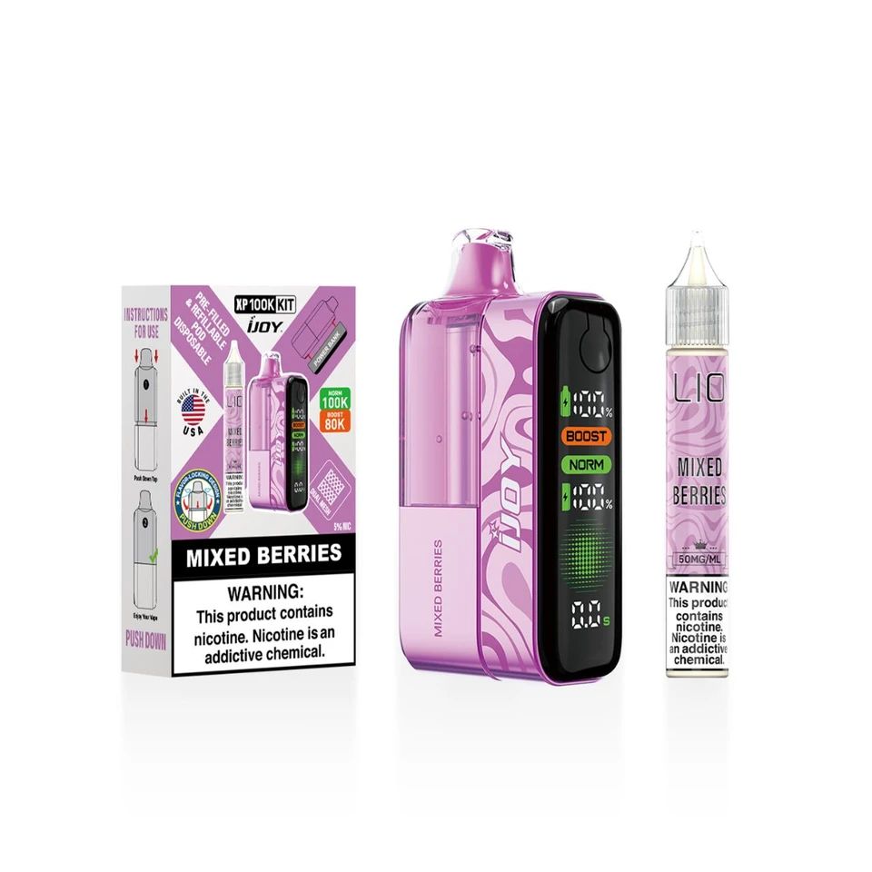 iJoy XP100K 100K Disposable + 15mL Liq Salts Mixed Berries with packaging