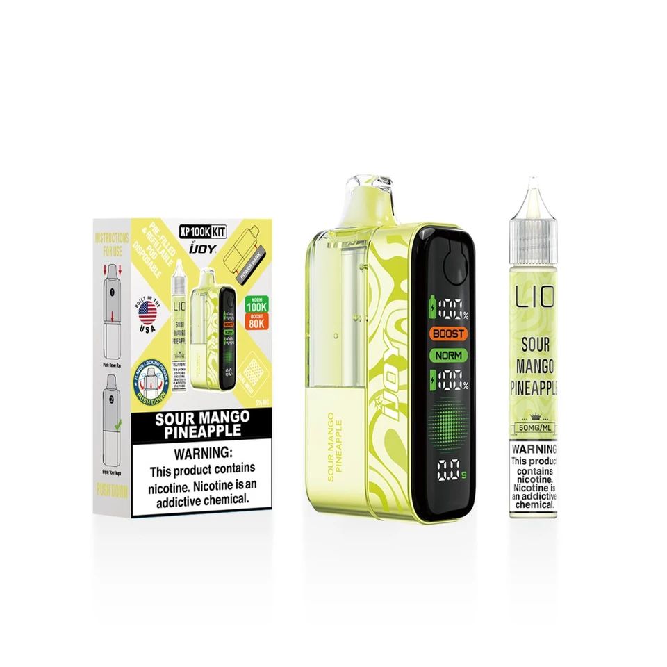 iJoy XP100K 100K Disposable + 15mL Liq Salts Sour Mango Pineapple with packaging