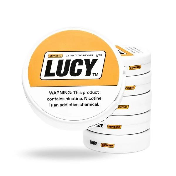 Lucy Nicotine Pouches (15ct Can)(5-Can Pack) Espresso 8mg