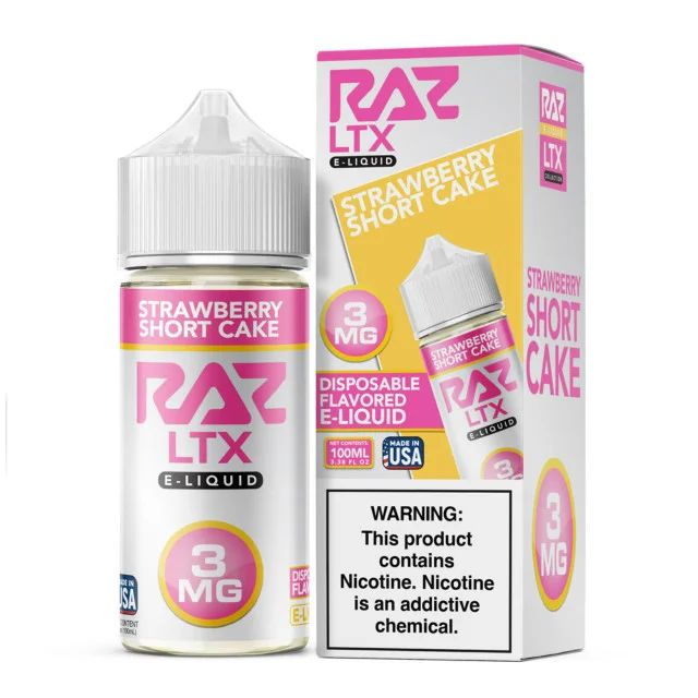 Strawberry Shortcake Pod Juice x RAZ LTX Edt. 100mL 3mg with packaging
