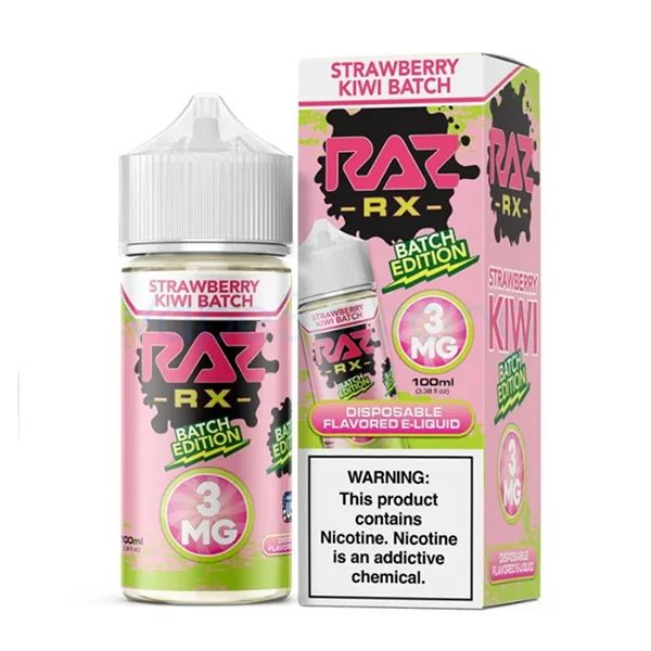 Strawberry Kiwi Batch Pod Juice x RAZ 100mL 3mg with packaging
