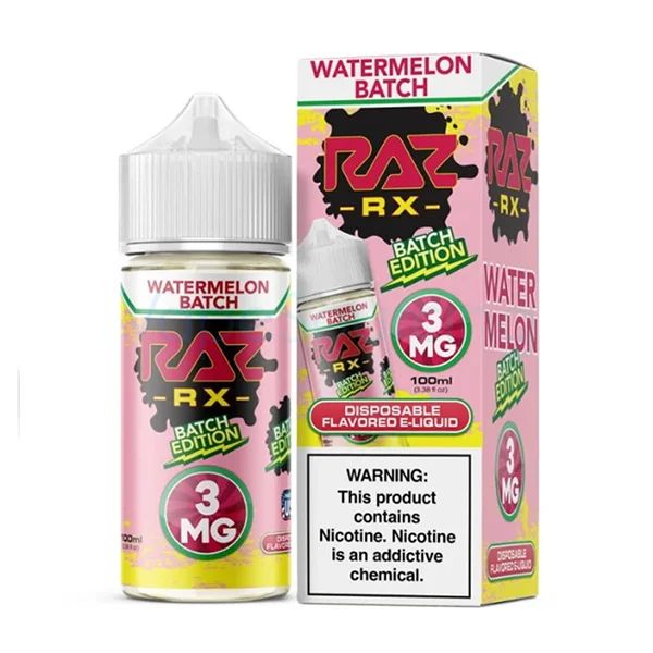 Watermelon Batch Pod Juice x RAZ 100mL 3mg with packaging