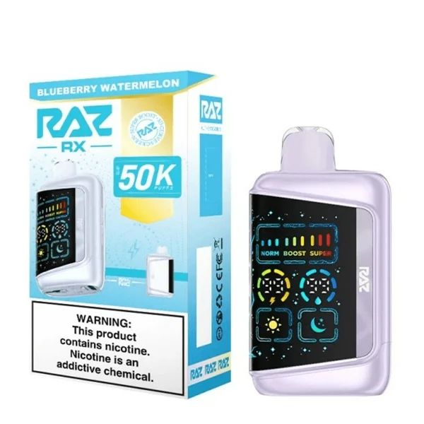 RAZ RX 50K Dew Edt. Disposable Blueberry Watermelon with packaging