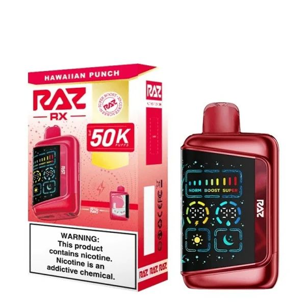 RAZ RX 50K Dew Edt. Disposable Hawaiian Punch with packaging
