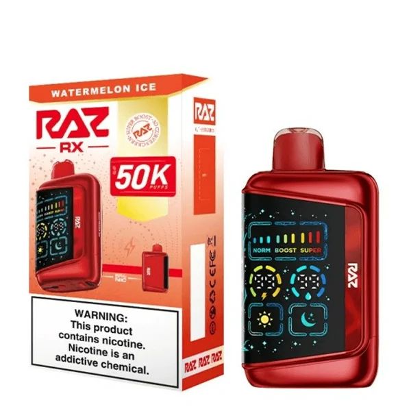 RAZ RX 50K Dew Edt. Disposable Watermelon Ice with packaging