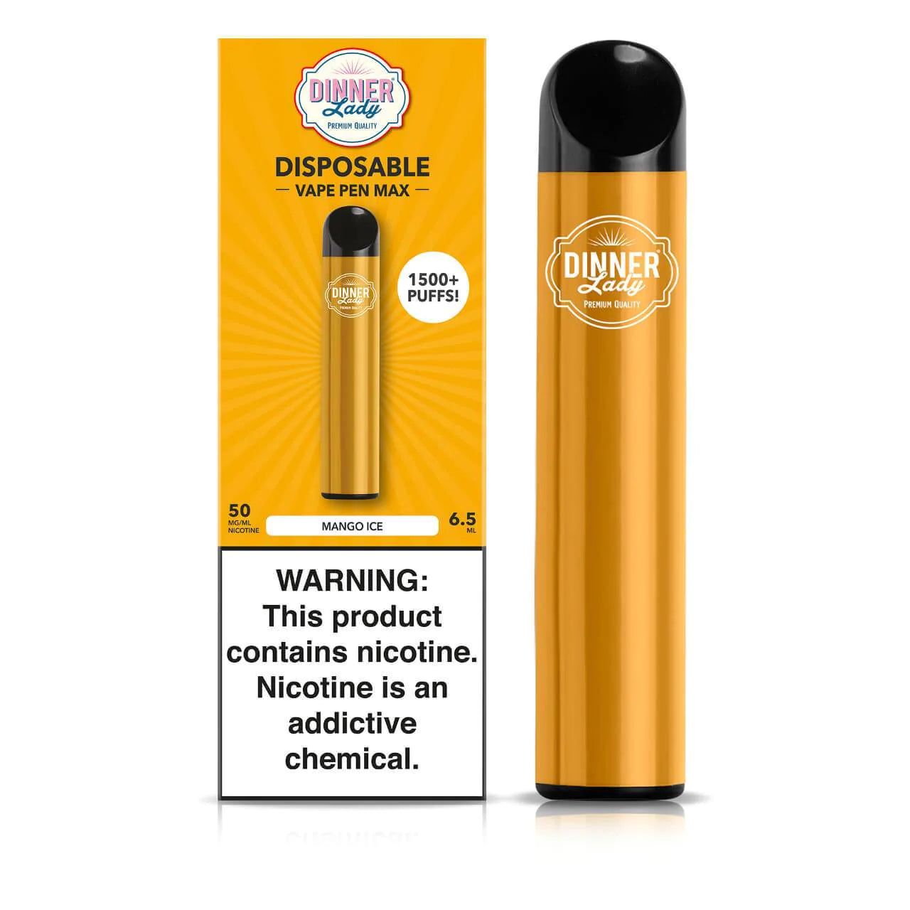 mango ice disposable vape pen by dinner lady 1.5ml Dinner Lady MAX Disposable Vape Pen